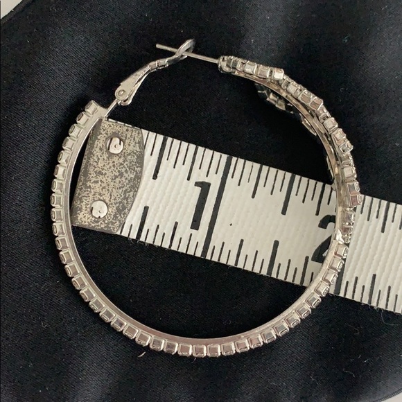 cZ rhinestone hoop earrings - Picture 5 of 5